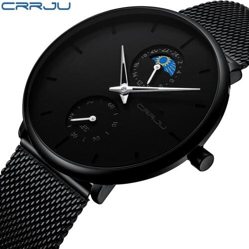 CRRJU 24 Hour Sport Watch Men Luxury Ultra-thin Mens Watch Fashion Waterproof Men Watch Clock Relogio Masculino Reloj Hombre