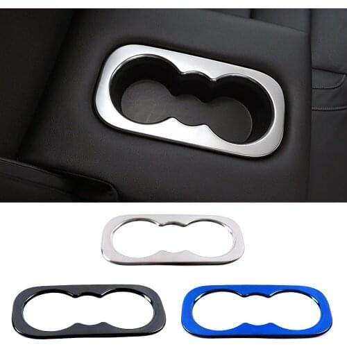 For Renault Koleos 2017-2020 Rear Seat Water Cup Holder Cover Trim Stainless Steel Interior Sticker For Samsung QM6