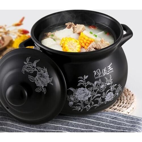 Home Stew Casserole Ceramic Cooker High Temperature Resistant Open Fire Soup Pot Casserol Ceramic Casserole Health Soup Pot