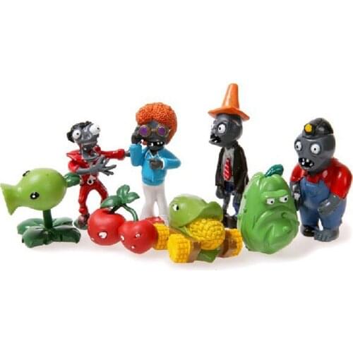 8pcs/lot Plants vs Zombies Figures Toys PVZ Cherry Bomb Squash Peashooter Hat Zombies PVC Action Figure Model Toy Kids Gifts