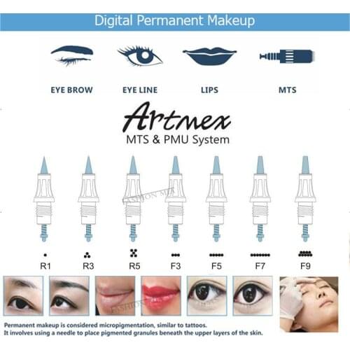 50/100pcs Microblading Artmex PMU Needles M1 L1 R3 R5 F5 F7 Tattoo Cartridges Needle Micropigmentation Needle For Artmex Machine