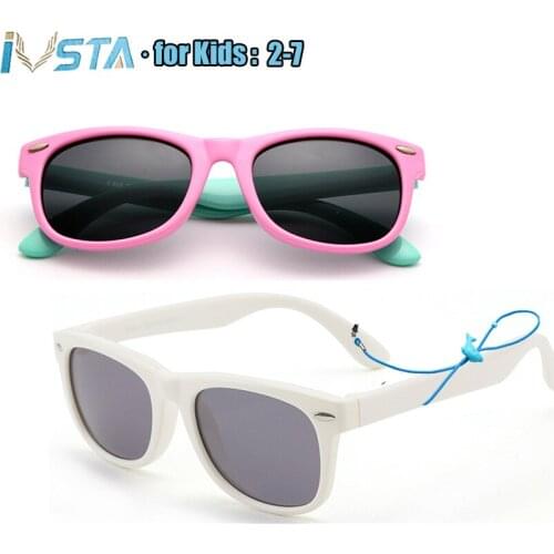 IVSTA Kids Sunglasses Girls Glasses Frame with Strap Children Sunglasses Baby for Child Polarized UV400 Kids Sunglasses Boys