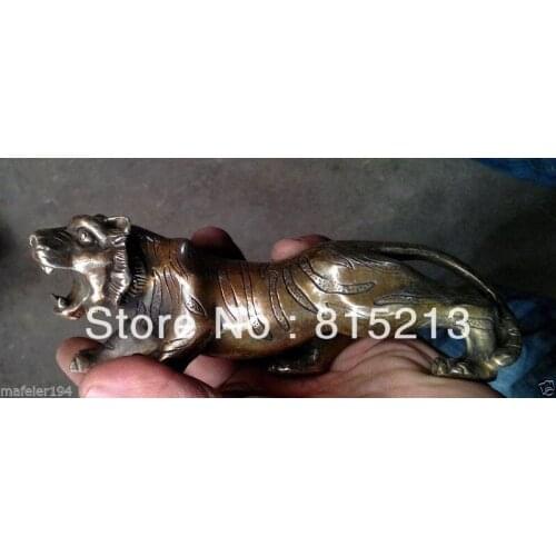 Bi00511 Exquisite Collectibles Tibet bronze lion statue