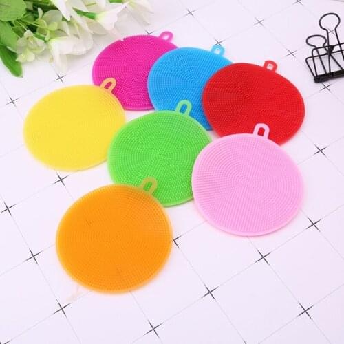 Kitchen Cleaning Tool Round Silicone Brush Clean Dish Bowl Pot Pan Scouring Pad