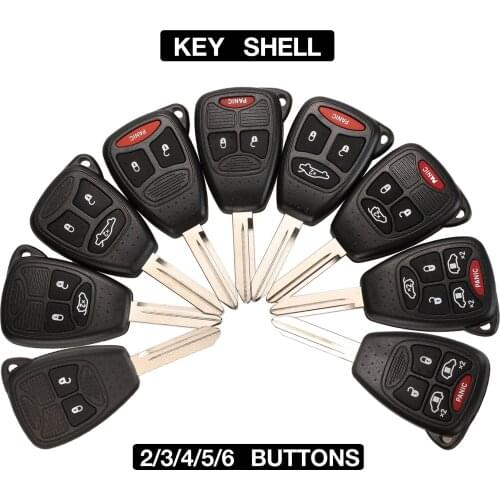 Kutery 10PCS 2/3/4/5/6 BTN Remote Car Key Case Shell For Dodge Dakota Durango Charger Jeep Grand Cherokee Chrysler 300 Town