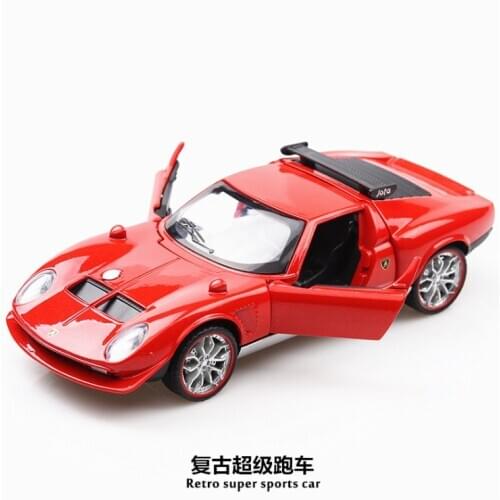 Lambo Daniel alloy car model old car simulation car toy return force car sound and light open door childrens birthday gift