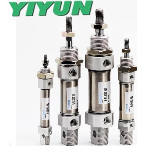 YIYUN Stainless steel mini cylinder MI20*25-S-CA MI20*50-S-CA MI20*75-S-CA MI20*100-S-CA 125/150/175/200/225/250/275/300mm/-S-CA