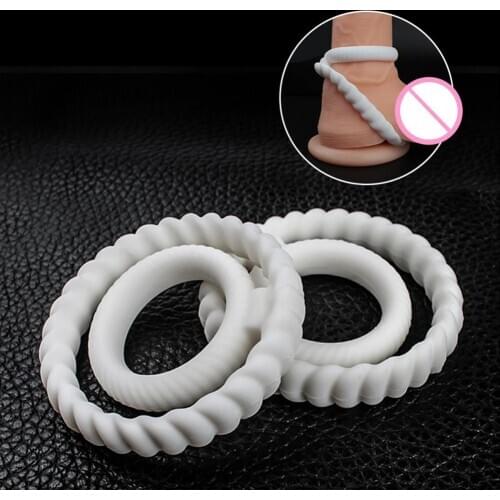 OLO Male Soft Silicone Delay Double Cock Ring Testicle Ring Enhance Potency Penis Lock Adult Mens Lock Essentials Sex Toy