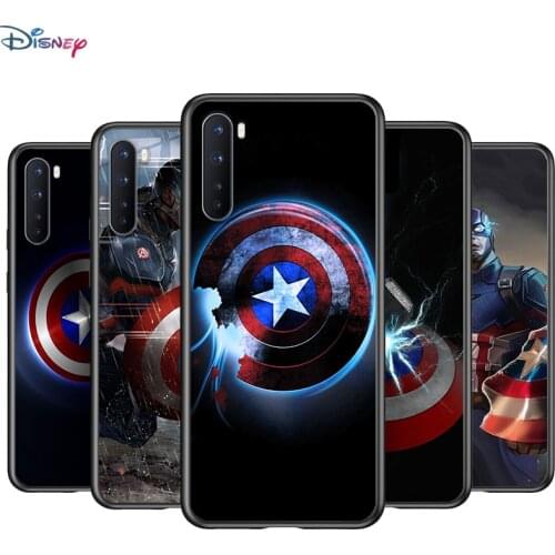 Soft TPU Cover Captain America Shield Marvel for OnePlus Nord N100 N10 8T 8 7T 7 6T 6 5T Pro Black Phone Case
