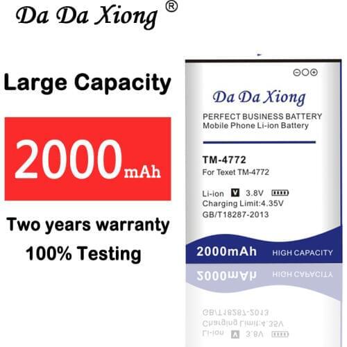 New for texet TM-4772 4772 Rechargeable Battery 2000mAh Batteries Replacement High Quality Mobile phone battery