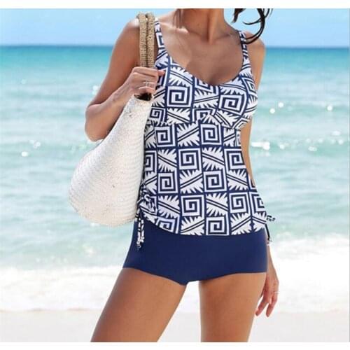 New Two Piece Swimsuit Swim Skirt Swimwear Plus Size Print Bathing Suit Brazilian Women Swimming Wear Push Up Vintage Monokini