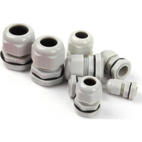 PG25 IP68 Light Grey Waterproof Nylon Cable Gland For 15-22mm Cable Range