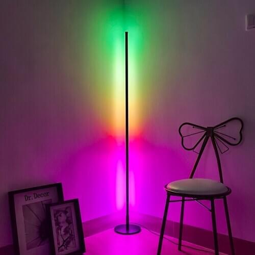Modern LED RGB Stand Lamps Colorful Decorative Floor Lamp Living Room Indoor Lighting Home Light Corner Standing Floor Light