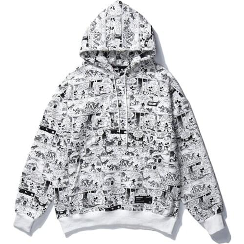 2020 Autumn New Cartoon Full Print Casual Hoodie for Men and Loose Cotton Hoody Hoodies