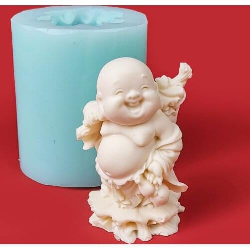 TS0213 PRZY Silicone Maitreya Smiling Buddha 3D Buddha Moulds Molds Candle Soap Mold Clay Resin Moulds