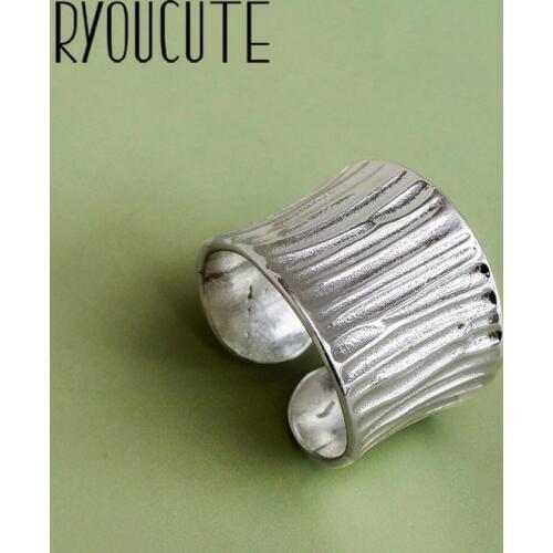 Vintage Silver Color Irregular Big Rings for Women Adjustable Size Rings For Men Girls Open Jewelry