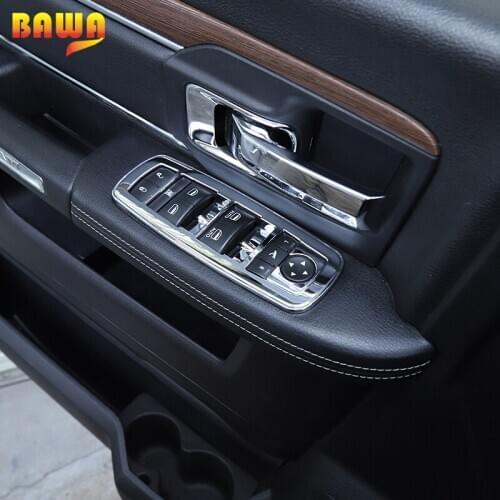 BAWA Interior Mouldings For Dodge Ram 1500 2010-2017 Car Window Control Switch Deceration Cover Sticker For Dodge Ram 1500 2014