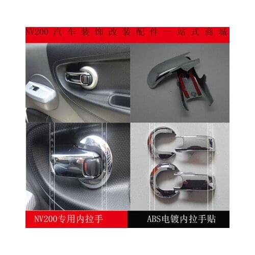 High quality ABS Chrome Interior door bowl trim sticker trim For Nissan NV200 4PCS Car styling