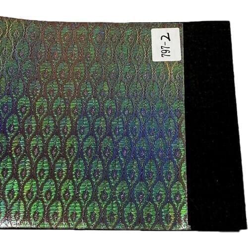 Unique PU Holographic Lace Mesh Design Synthetic Leather Fabric Sheet For Making Shoe/Bag/Wallpaper/Wallet/Clothing