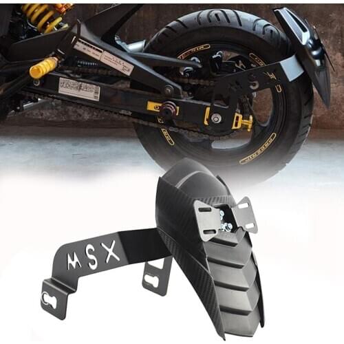 Rear Wheel Fender Splash Guard Cover Tire Hugger with License Plate Bracket for Honda Grom MSX 125 SF Motorbike - Black