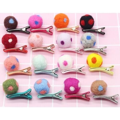 Baby Girls Hairpins Lovely Soft Fur Pompom dot Mini Ball Gripper Hairball Pom Hairclips Children Hair Clip Hair Accessories