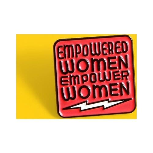 Female Power Control Seal Enamel Brooch Red Square Feminism feminist Custom Badge Empowering Women Lapel Pin Punk jewelry gifts