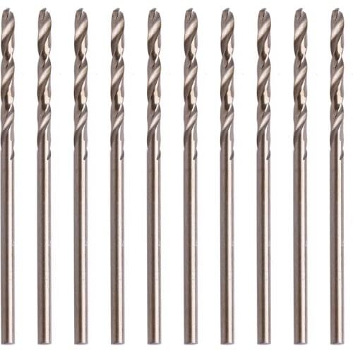 10Pcs/Set 2mm M35 Triangle Shank HSS-Co Cobalt Twist Drill Spiral Drill Bit