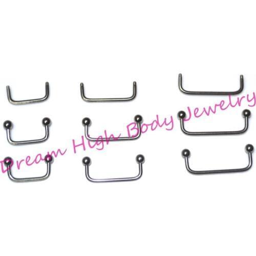 14 Gauge Surface Barbell Clavicle Hip Neck 4mm Balls 90 Degree Bend 316L Stainless Steel Earring Industrial Long Body Jewelry