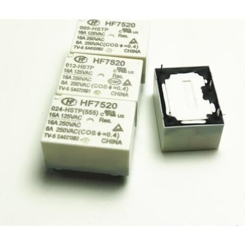 2PCS/lot Relay HF7520- 005 012 024-HSTP 4PIN 16A