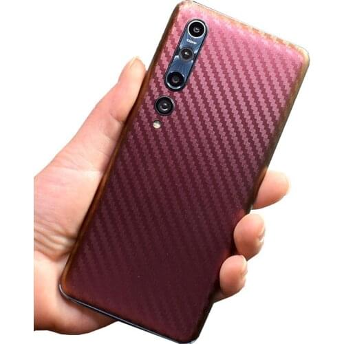 3D Discolored Carbon Fiber Phone Skin For XIAOMI MI11 Mi10 Pro 5G Mi9 Mi8 SE Redmi K30 Pro K20 Note 8 7 5+ Gradient Decal Film