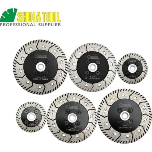 SHDIATOOL 2pcs Diamond Cutting Grindng Disc Diameter 3" 4.5" 5" Dual Saw Blade Cut Grind Sharpen Granite Marble Concrete