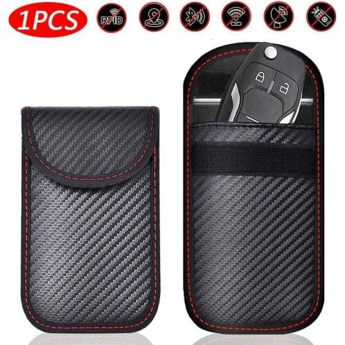 Car Key Signal Blocker Faraday Bag Keyless Fob RFID Blocking Pouch Can 100% Block Fob Signal Prevent Vehicles From Being Stolen