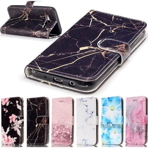 Capinhas Para Etui For Samsung Galaxy A5 2017 2016 A510F A510M Case Cover Leather Wallet Case Marble Flower Butterfly Coque Capa