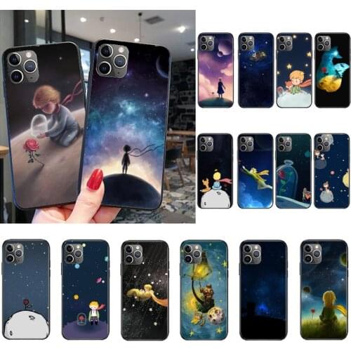 Black Cover Lovely little prince Phone Case for iPhone 11 12 mini pro XS MAX 8 7 Plus X XS XR