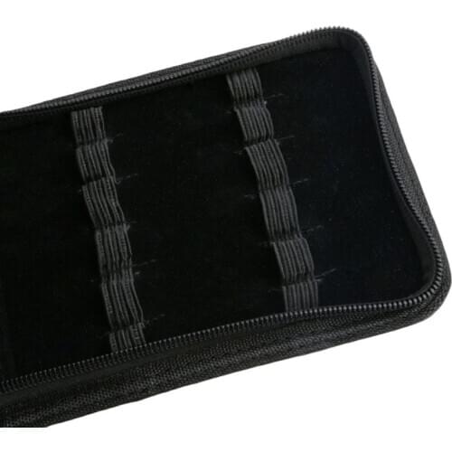 12 Pens Fountain Pen/Roller Pen Faux Leather Zipper Case Holder New