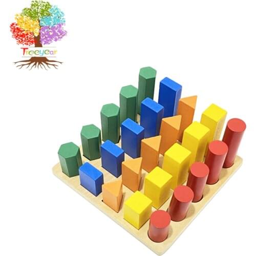 Treeyear Wooden Geometric Shapes Matching Puzzle Sorting Maths Montessori Preschool Learning Educational Game Mathematics Toys