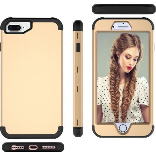 Dual Layer PC+Silicon Shock Resistant Mobile Phone Case for iPhone 6 Plus/iPhone 6s Plus Contrast color Design 3-in-1 Phone Case