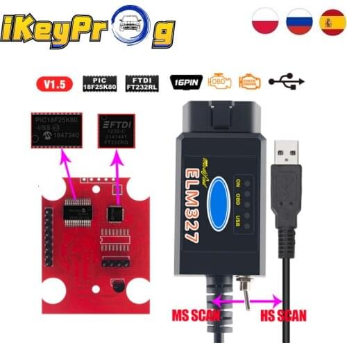 ELM327 FOR SCAN USB With Switch Code Scanner HS CAN and MS CAN Super Mini ELM327 V1.5 Bluetooth ELM327 FOR SCAN BT