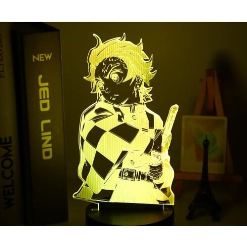 Kimetsu No Yaiba Tanjiro Kamado Figure 3d Night Lamp for Child Bedroom Decor Nightlight Kids Led Night Light Demon Slayer Gift