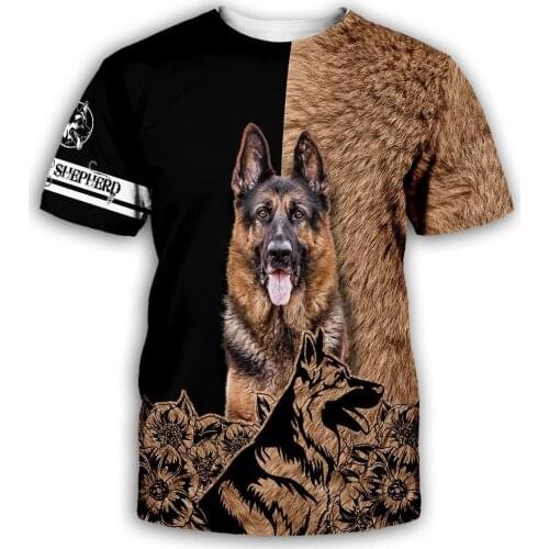 CLOOCL Pets Dogs Printed T-shirts German Shepherd 3D Design Men Clothing Unisex Short Sleeve Tops Unisex Harajuku Tees