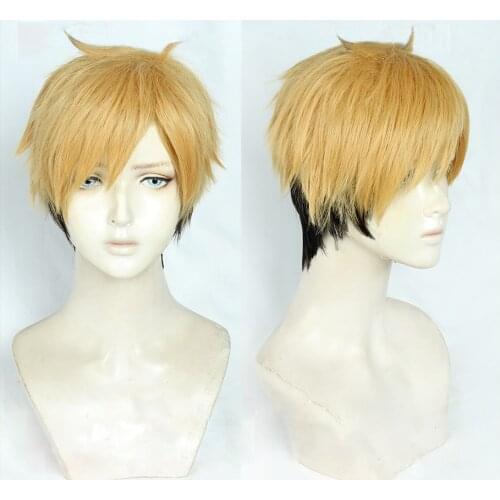 Haikyuu!! Miya Atsumu Wigs Short Heat Resistant Synthetic Hair Volleyball Mens Cosplay Wig + Wig Cap