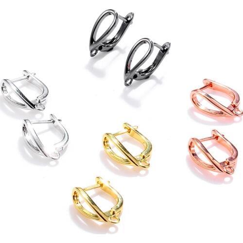 Sliver Gold Copper earring Hooks Fashion DIY handmade Hoop Earrings Accessories for Jewelry Making Jewellery Supplies