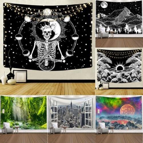 Meditation Psychedelic Tapestry Indian Wall Hanging Decor Boho Colourful Cloudy Pattern Hippie For Home Deco Bedroom 95x 73cm