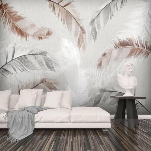 Custom Mural Wallpaper Modern Simple Abstract Watercolor Feathers Wall Painting Living Room Bedroom Art Home Decor Wallpapers 3D