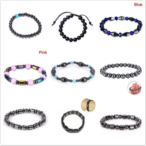 NEW Fashion Slimming Weight Loss Round Black Stone Magnetic Therapy Bracelet Health Care Adjustable Luxury Bracelet