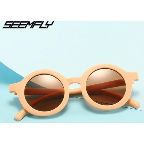 Seemfly Classic Small Round Frame Kids Sunglasses Cartoon Lovely Girls Boys Children Sun Glasses Vintage Eyeglasses Cute Shades