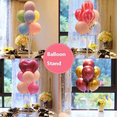 7 Tubes Balloon Stand Holder Column Confetti Globbs Happy Birthday Ballon Kids Baby Shower Wedding Party Decoration