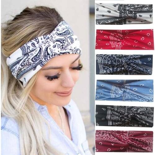 Fashion Girls Summer Bohemian Hair Bands Women Winner Headbands Vintage Cross Turban Bandage Bandanas HairBands Hair Accessories