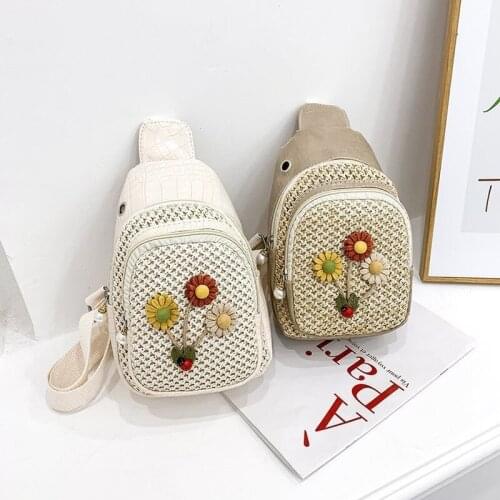 Stitching PU Shoulder Bags Fashion Small Fresh Flowers Casual Chest Bag Womens Shopping Travel Multifunction Crossbody Bags