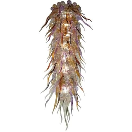 Luxury Vintage Lamp Villa Duplex Staircase Light Hand Blown Art Glass Chandelier Lighting 135 CM Long Led Bulbs 110v/240v